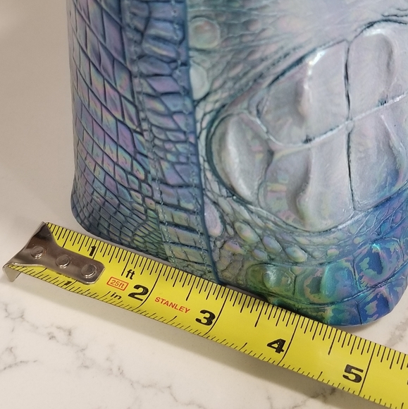 SOLD! NWT Brahmin Large Duxbury Croc Embossed Leather Satchel Blue Topaz 💙💕 - Picture 9 of 16